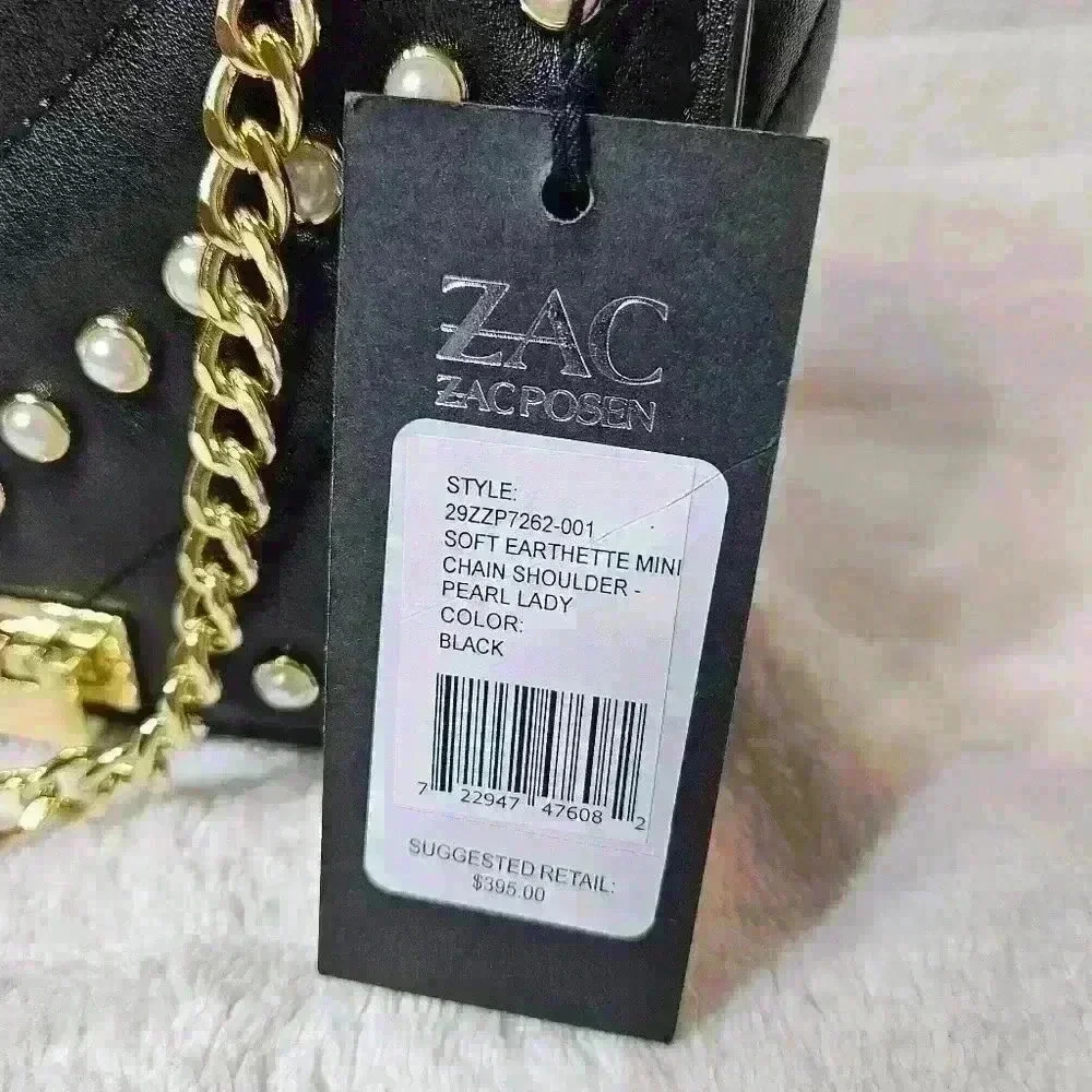 NWT Zac Posen mini Earthette faux-pearl embellished shoulder bag - Picture 5 of 8